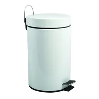 MSV Treteimer 12 l, Weiss - Fassungsvermögen: 12 l - Anzahl Behälter: 1 - Detailfarbe: Weiss - Form: Rund - Material: Stahl
