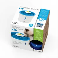 Catit Wasserautomat LED Flower Trinkbrunnen, 3 l - Produkttyp: Wasserautomat - Tierart: Katze - Detailfarbe: Blau - Weiss