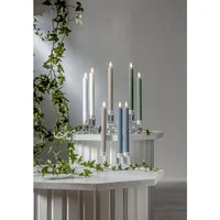 Star Trading LED-Stabkerzen Set Flamme Stripe, 25 cm, Beige, 2 Stück - Betriebsart: Batteriebetrieb - Fernbedienung: Nein - Aussenanwendung: Nein - Höhe: 25 cm - Timerfunktion: Ja - Set: Ja
