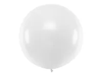 Partydeco Luftballon Rund Pastell 1 m, Weiss - Packungsgrösse: 1 Stück - Grösse: 100 cm - Produkttyp: Luftballon - Motiv: Hochzeit - Detailfarbe: Weiss - Material: Latex