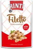Rinti Nassfutter Filetto Huhn + Rind in Jelly, 100 g - Tierbedürfnis: Kein besonderes Bedürfnis - Geschmacksrichtung: Rind - Geflügel - Zertifikate: Keine Zertifizierung - Fleischsorte: Rind - Huhn - Packungsgrösse: 100 g - Futtereigenschaft: Ohne künstli