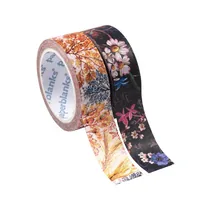Paperblanks Deko-Klebeband Washi Tape 2 Stk. Anemone/Floralia - Detailfarbe: Schwarz - Länge: 10 m - Set: Ja - Breite: 15 mm
