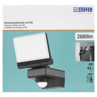 STEFFEN Aussenwandleuchte Floodlight LED PIR 24W - Betriebsart: Netzbetrieb - Dimmbar: nicht dimmbar - Montage: Wand - Anwendungsbereich: Indoor - Outdoor - Zusätzliche Ausstattung: Bewegungssensor - Lampensockel: LED fest verbaut