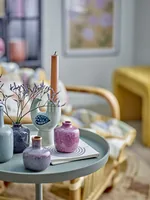 Bloomingville Vasen-Set Maien 14 cm, Mehrfarbig - Assortiert: Nein - Höhe: 14 cm - Detailfarbe: Mehrfarbig - Detailmaterial: Steingut - Grundmaterial: Keramik