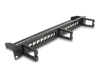 Delock 19? Keystone Patchpanel 16 Port mit 3 Bügeln und Entlastungsschiene 1 HE schwarz