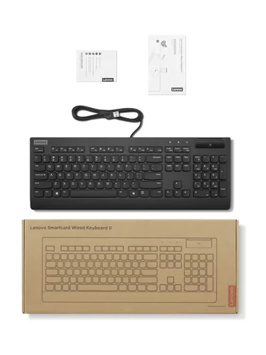 Lenovo Smartcard Wired II keyboard Office USB German Black