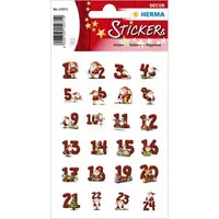 HERMA Sticker Adventskalender 15071 rot 72 Stück/3 Blatt