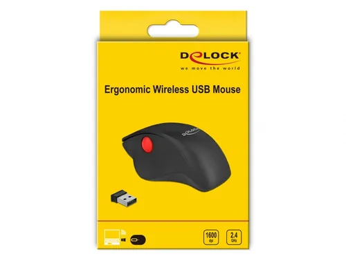 DELOCK Ergonomische USB Maus - kabellos