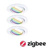 Paulmann Einbauleuchte Base Zigbee 3.0 - Lampensockel: LED fest verbaut - Farbtemperatur Kelvin: 3000 bis 6500 K - Aussenanwendung: Nein - Gesamtleistung: 14.7 W - Leuchten Kategorie: Einbauleuchte - Lichtfarbe: RGBW - farbig + weiss - Tunable White