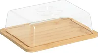Zeller Present Käseglocke 24 x 18.5 x 7.5 cm, Bambus / Kunststoff - Anwendungszweck: Hartkäse - Materialtyp: Holz - Set: Nein