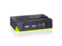 LevelOne KVM Switch 2xUSB-A Audio grau