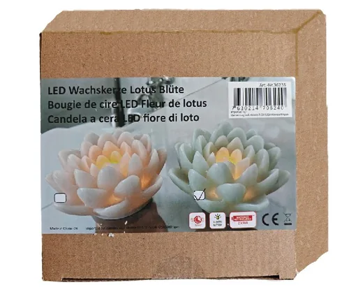 Dameco LED Wachskerze Lotus Blüte 2er Set rosa und türkis grün - Betriebsart: Akkubetrieb - Fernbedienung: Nein - Aussenanwendung: Ja - Höhe: 16 cm - Timerfunktion: Nein - Set: Ja