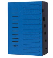 Pagna Ordnungsmappe A4 mit 7 Fächer, Blau - Typ: Ordnungsmappe - Ausstattung: Beschriftbarer Deckel - Register - Gummiband - Bedruckter Deckel - Detailfarbe: Blau - Material: Karton