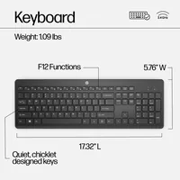 HP 230 Wireless Mouse and Keyboard Combo tastiera Mouse incluso Ufficio RF Wireless Nero