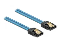 DeLOCK SATA 6 Gb/s Cable UV glow effect blue 20 cm