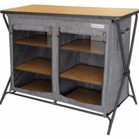 Eurotrail ETCF2041 Nero, Grigio, Legno 6 ripiani Ripiegabile