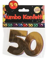 Trendcompany Konfetti 50. Geburtstag 7.5 x 10 cm, Mehrfarbig, 20 Stück - Motiv: Geburtstag - Material: Pappe - Detailfarbe: Mehrfarbig
