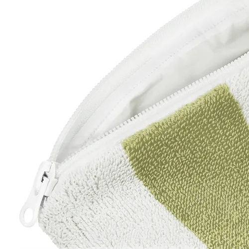 Kolma Necessaire Stripy 24 x 18.5 cm, Olive/Weiss - Gefüllt: Keine Angaben - Etui-Art: Etui - Detailfarbe: Olive Green - Weiss - Material: Baumwolle - PVC
