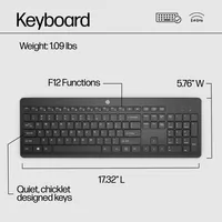 HP 230 Wireless Keyboard Tastatur Universal RF Wireless Schwarz