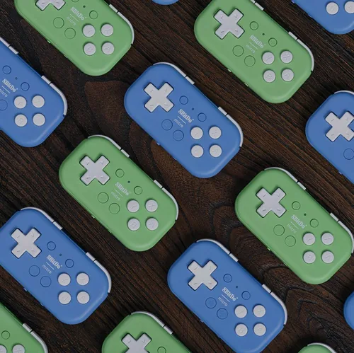8bitdo Gamepad Micro Wireless Controller NSW2/NSW/Android Blau - Plattform: Android - Nintendo Switch - Nintendo Switch 2 - Nintendo Switch OLED-Modell - Verbindungsmöglichkeiten: Bluetooth - USB Typ-C - Controller Typ: Gamepad - Detailfarbe: Blau