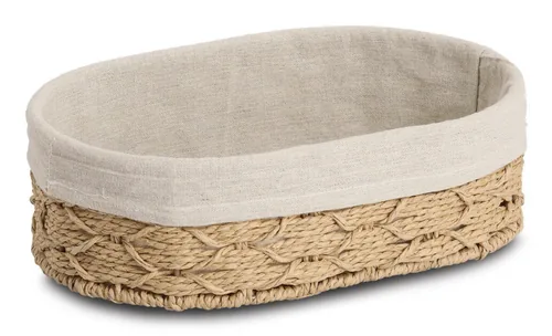 Zeller Present Brotkorb mit Beutel 30 x 20 cm - Material: Baumwolle (CO) - Detailfarbe: Braun