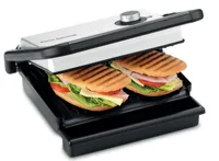 Trisa Panini-Grill Gourmet 1200 W - Produkttyp: Panini-Grill - Höhenverstellbar: Ja - Detailfarbe: Silber - Leistung: 1200 W - Temperatur einstellbar: Ja - Anzahl unterschiedliche Grillplatten: 0