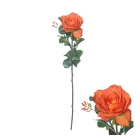 CHALET Kunstblume Rose 66 cm, Orange - Produkttyp: Schnittblumen und Zweige - Detailfarbe: Orange - Detailmaterial: Kunststoff - Grundmaterial: Kunststoff