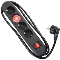 BACHMANN SMART Steckdosenleiste 4x Schutzkontakt Schalter schwarz 1,5m