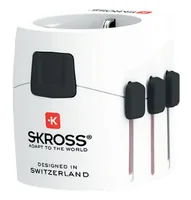 SKROSS Weltreiseadapter PRO Light World - Anzahl Pole: 3-polig (geerdet) - USB Ladeanschluss: 0 - Adapter Dose: Schweiz - Vereinigtes Königreich - Italien - China - Brasilien - Japan - USA - Australien - Europa - Adapter Stecker: Australien - Vereinigtes 