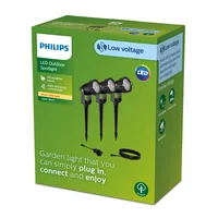 Philips Outdoor Niedervolt Caper Spots CH 3x1.5W, 2700 K, Schwarz - Leuchten Kategorie: Gartenleuchte - Spot - Dimmbar: nicht dimmbar - Lichtfarbe: Warmweiss (WW) - Zusätzliche Ausstattung: Mit Erdspiess - Leuchtenfarbe: Schwarz - Gesamtleistung: 4.5 W