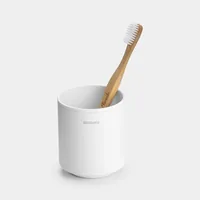 Brabantia Zahnputzbecher Mindset Weiss - Detailfarbe: Weiss - Detailmaterial: Recycled Kunststoff - Grundmaterial: Recycling Material