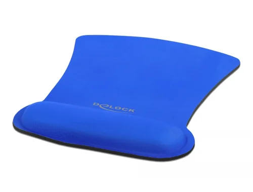 Delock Ergonomische Mausmatte mit Handballenauflage, blau Blau - Tiefe: 255 mm - Breite: 207 mm - Detailfarbe: Blau - Form: Diverse - Höhe: 20 mm - Handgelenkauflage: Ja