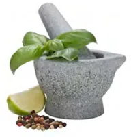 Nouvel Mörser mit Stössel 8.5 x 6.5 cm, Stein - Material: Granit - Detailfarbe: Grau - Durchmesser: 6.5 cm