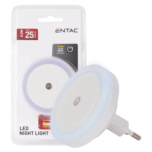 Entac Nachtlicht 0.5W Kreis CW White Dämmerungssensor
