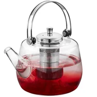 GEFU Teekanne Infusa 1 l, Silber/Transparent - Material: Glas - Edelstahl - Detailfarbe: Transparent - Silber - Filtertyp: Edelstahlfilter - Fassungsvermögen: 1 l - Kompatible Kochfelder: Teelichter - nicht für Kochfelder