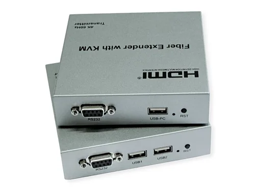 ROLINE KVM Verlngerung ber LWL, HDMI 4K, USB, 20 km