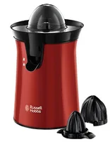 Russell Hobbs Zitruspresse Colours Plus+ Flame Red - Materialtyp: Metall - Material: Edelstahl - Kunststoff - Ausstattung: Anti-Rutsch-Füsse - Kabelaufwicklung - Presskegel - Tropf-Stopp - Detailfarbe: Rot - Schwarz - Gerätetyp: Zitruspresse - Set: Nein