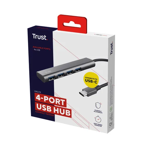 Trust Halyx USB 3.2 Gen 1 (3.1 Gen 1) Type-A 5 Mbit/s Gris