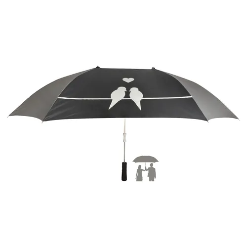 Esschert Design Partner-Regenschirm XL Grau/Schwarz - Schirmtyp: Langschirm - Eigenschaften: Keine Eigenschaft - Zertifikate: Keine Zertifizierung - Länge: 73.5 cm - Schirm-Eigenschaften: Keine - Farbe: Grau - Schwarz