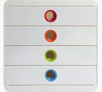 Exacompta Schubladenbox Pop-Box Weiss - Anzahl Schubladen: 4 - Verpackungseinheit: 1 Stück - Material: Polystyrol (PS) - Detailfarbe: Weiss