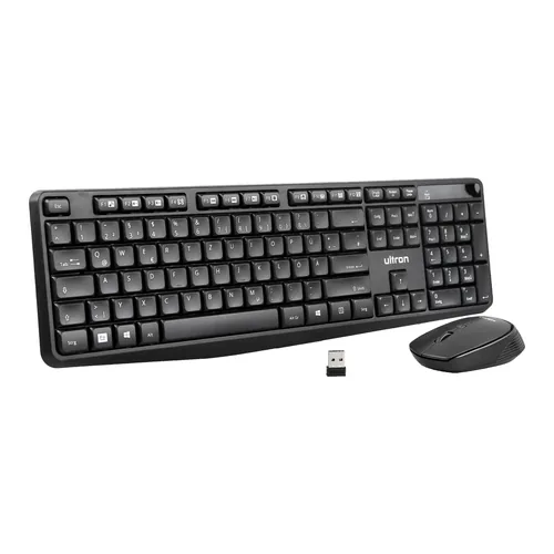 Ultron UMC300 keyboard Mouse included Universal RF Wireless German Black