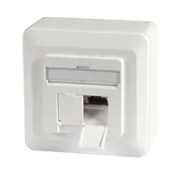 EFB Datendose Cat.6A 500MHz obenunten, Aufputz, 2xRJ45,weiß
