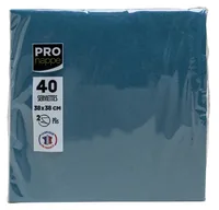 PRO nappe Papierservietten Blau 38 cm x 38 cm, 40 Stück - Material: Papier - Grösse: 38 cm x 38 cm - Produkttyp: Papierservietten - Motiv: Ohne Motiv - Detailfarbe: Blau - Anzahl Lagen: 2