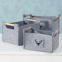 Boltze Aufbewahrungskorb Karly 3er Set, Grau - Materialtyp: Textil - Material: Filz - Produkttyp: Aufbewahrungsbox - Detailfarbe: Grau