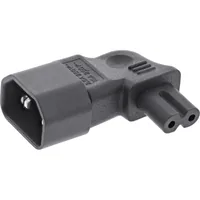 InLine Netzadapter IEC 60320 C14 / C7 - L/R gewinkelt - 3pol. Kaltgeräte zu 2pol.