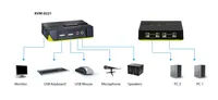LevelOne KVM Switch 2xUSB-A Audio grau
