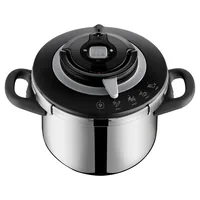 Tefal Clipso+ Chef Schnellkochtopf 6 l 22 cm - Material: Edelstahl - Topfart: Kochtopf - Kompatible Kochfelder: Gas - Glaskeramik - Halogen - Induktion - Antihaftbeschichtung: Keine Angaben - Detailfarbe: Grau - Schwarz - Spülmaschinenfest: Ja