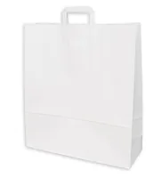 ELCO Geschenktüte mit Flachhenkel 45 x 15 x 49 cm 50 Stück, Weiss - Material: Papier - Verpackungseinheit: 50 Stück - Motiv: Ohne Motiv - Detailfarbe: Weiss - Verpackungsart: Geschenktüte