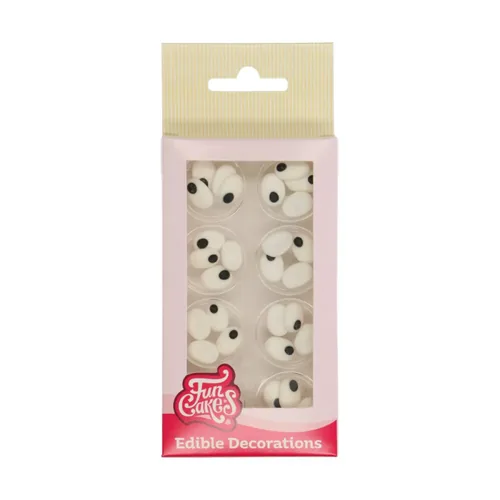 Funcakes Zuckerdekore FunCakes Zuckeraugen Oval 32 Stück - Zertifikate: Keine Zertifizierung - Packungsgrösse: 12 g - Nährwertangabe pro: 100 g - Energiegehalt (in kcal): 351 Kcal - Energiegehalt (in kj): 1473 KJ - Fett: 0.1 g