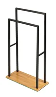 WENKO 24752100 towel holder/ring Floorstanding Bamboo, Black